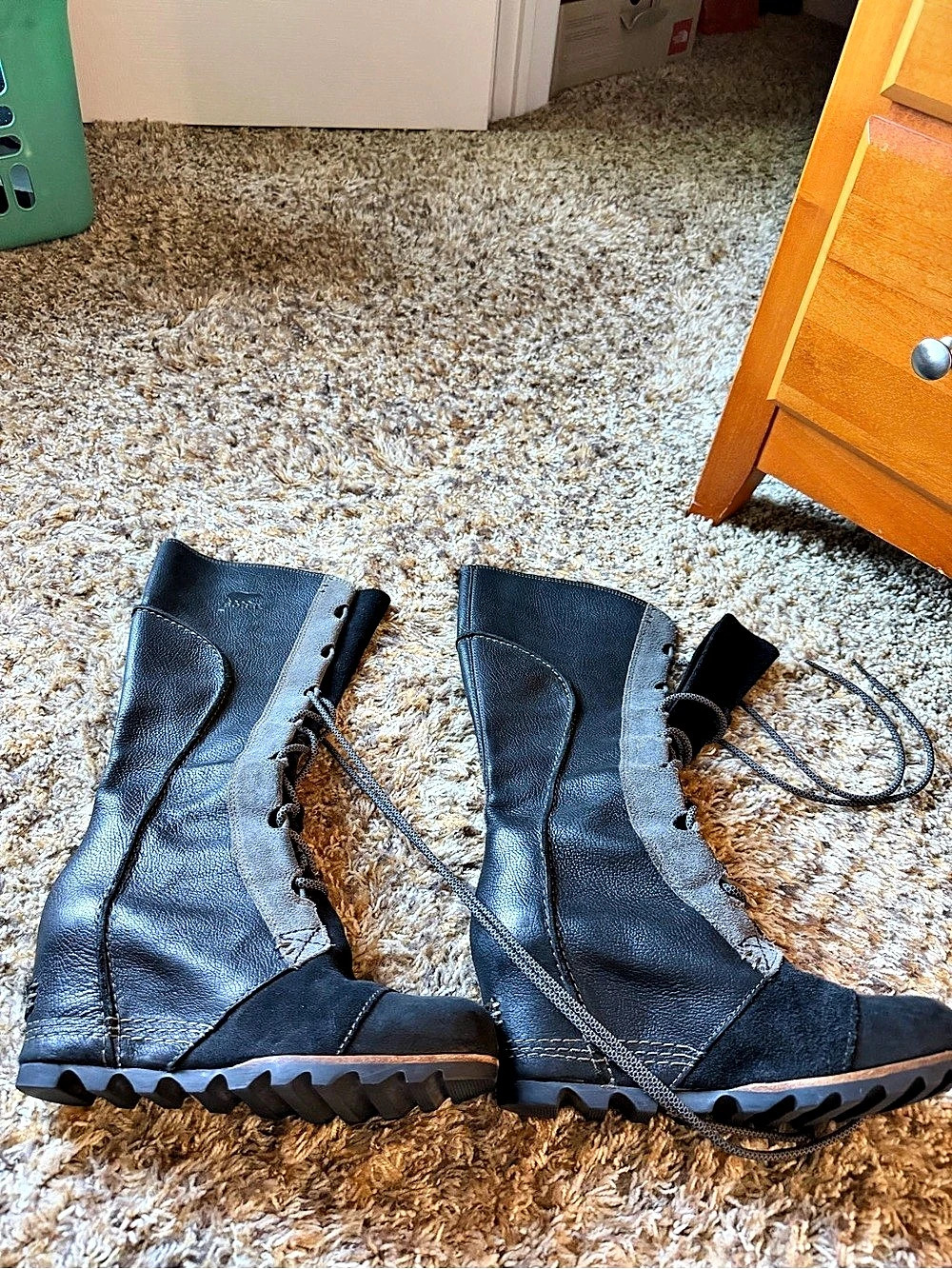 Sorel Cate the Great Wedge Boot Black Winter Boots US 8